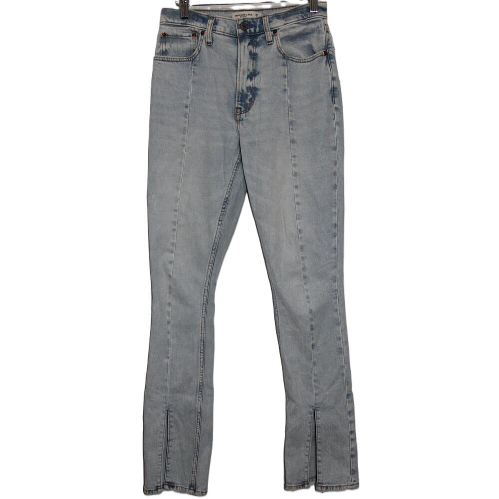 Abercrombie & Fitch The Skinny High Rise Blue Denim Distressed Jeans Size 26 2 R